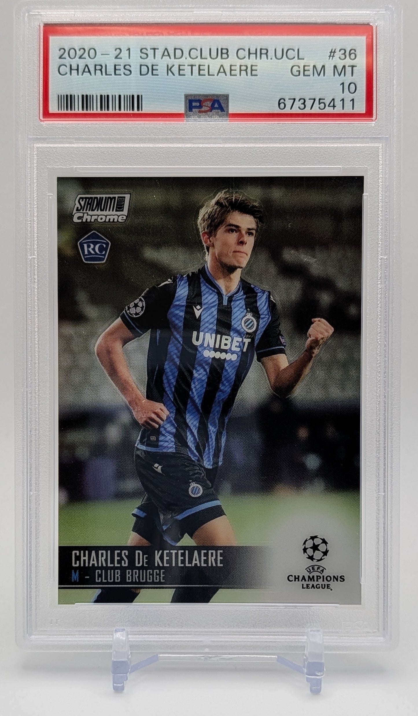 2020 Stadium Club Chrome UCL Charles De Ketelaere PSA 10