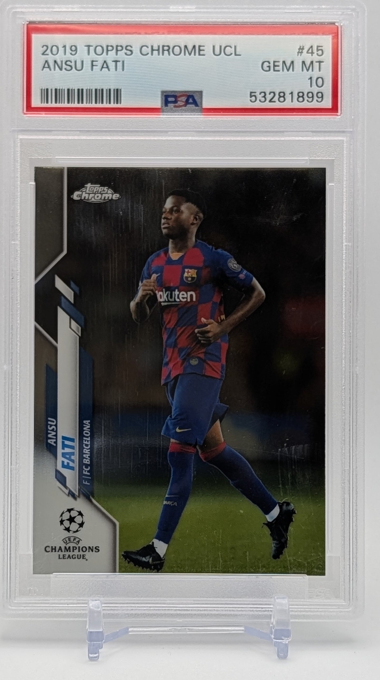 2019 Topps Chrome UCL Ansu Fati PSA 10