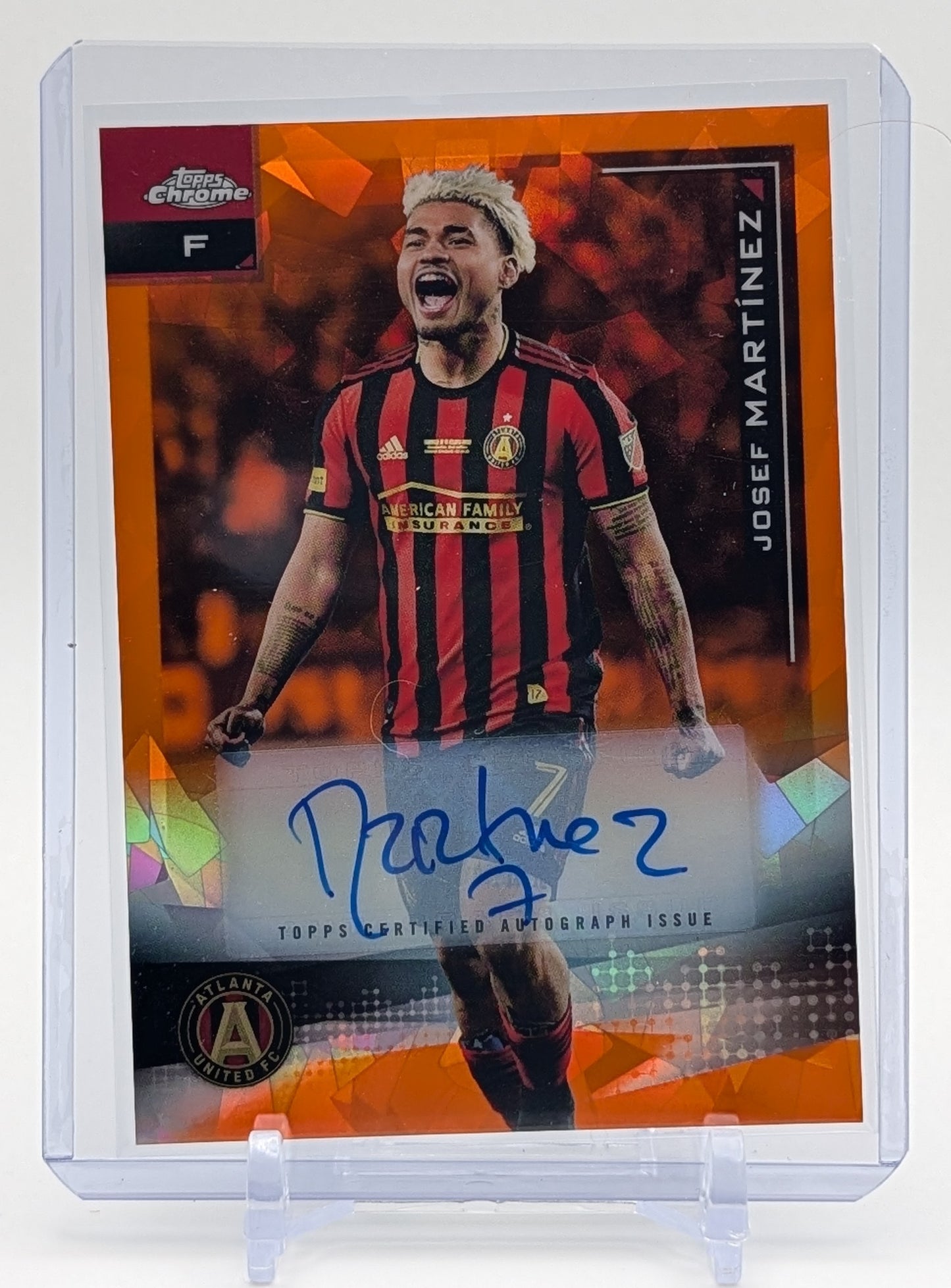 2021 Topps Chrome MLS Sapphire Josef Martinez Orange Refractor Auto /25
