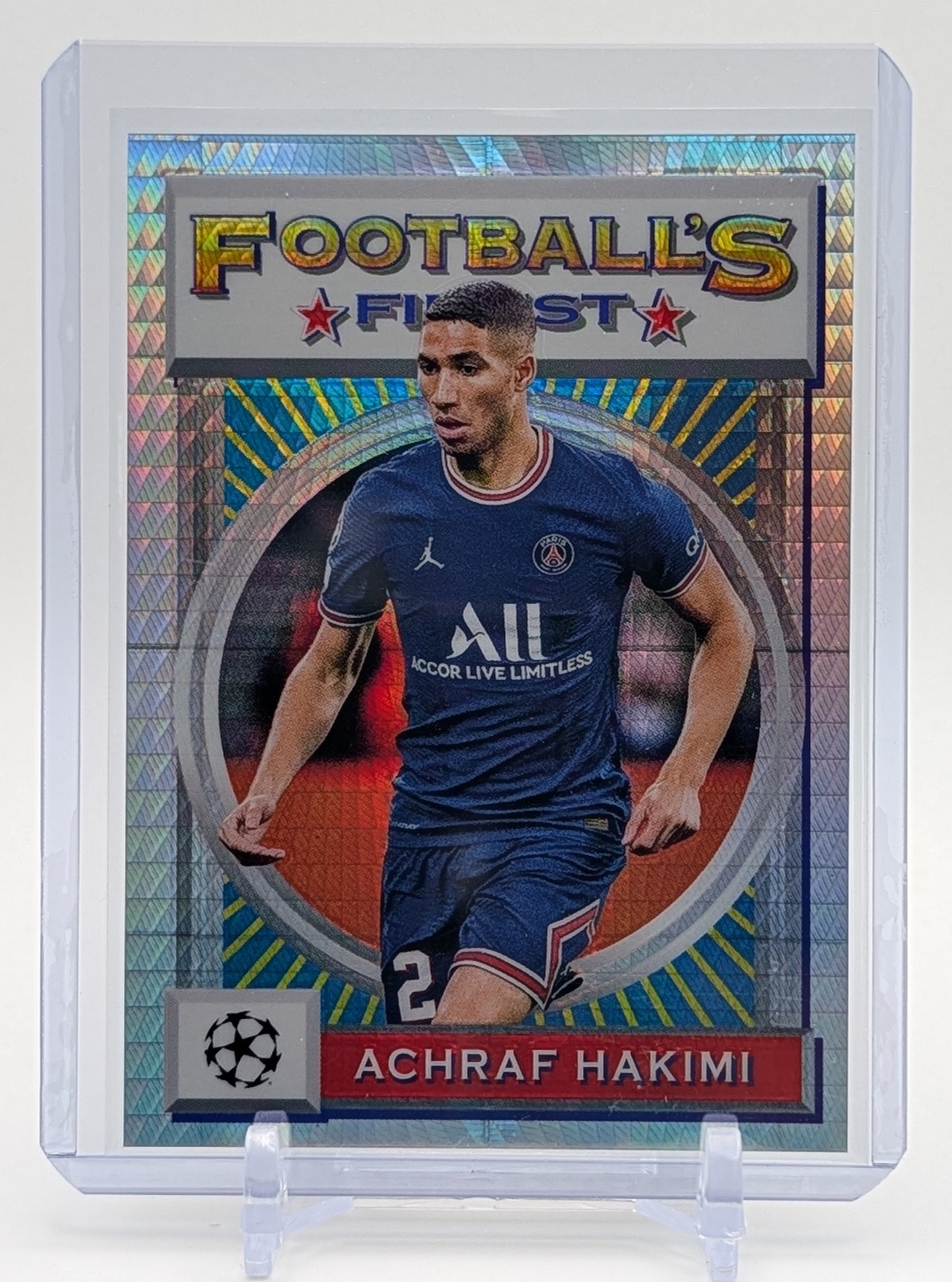 2022 Topps Finest Flashbacks Achraf Hakimi Prizm Refractor /35