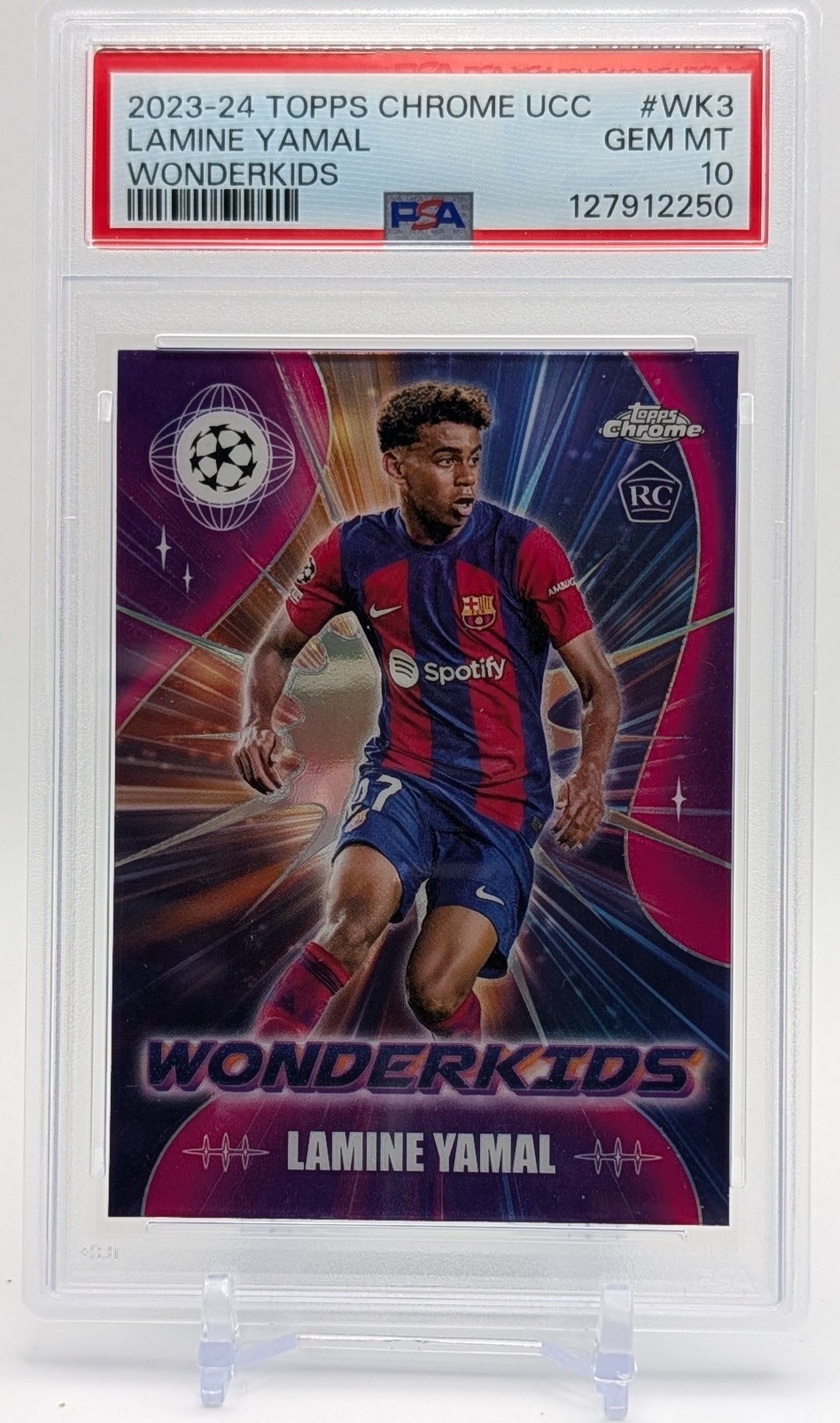 2023 Topps Chrome UCC Lamine Yamal Wonderkids PSA 10