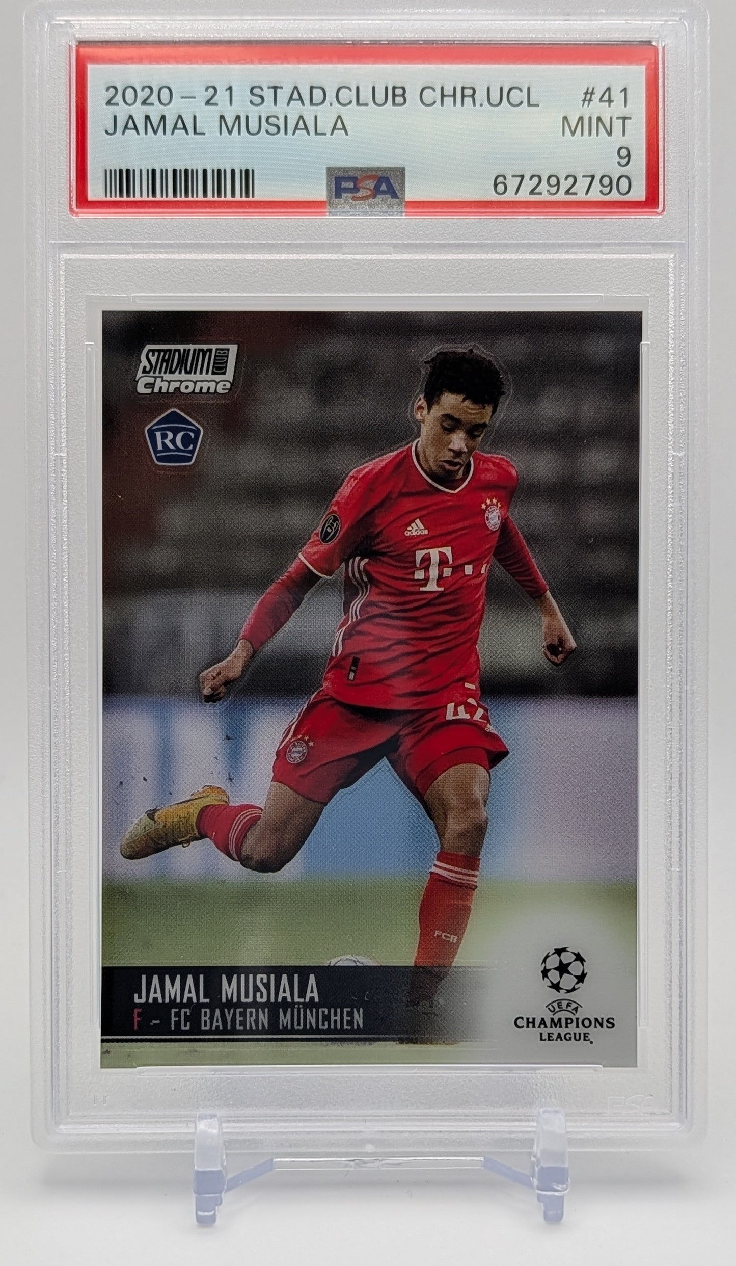 2020 Stadium Club Chrome UCL Jamal Musiala PSA 9