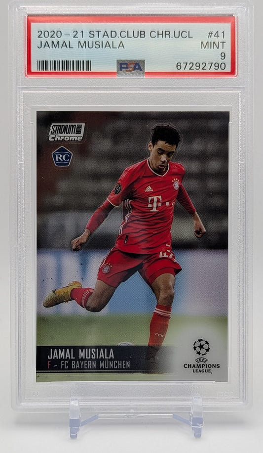 2020 Stadium Club Chrome UCL Jamal Musiala PSA 9