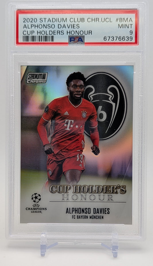2020 Stadium Club Chrome UCL Alphonso Davies Cub Holders Honour PSA 9