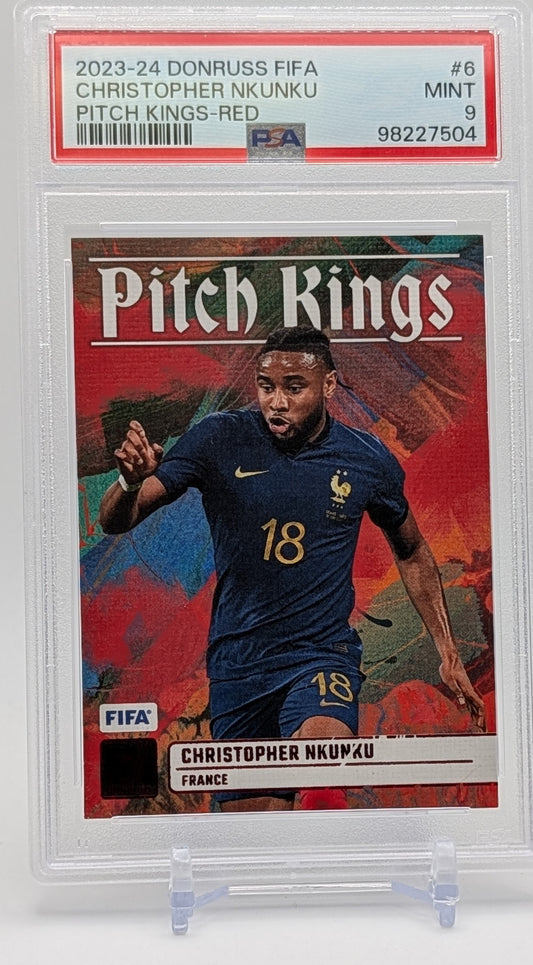 2023 Donruss Fifa Christopher Nkunku Pitch Kings Red PSA 9
