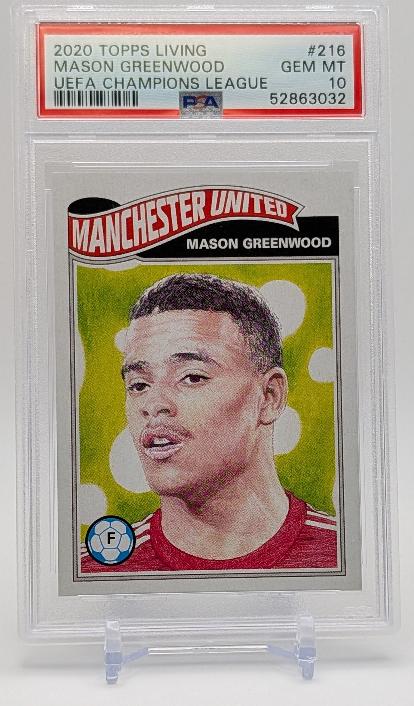 2020 Topps Living Mason Greenwood PSA 10