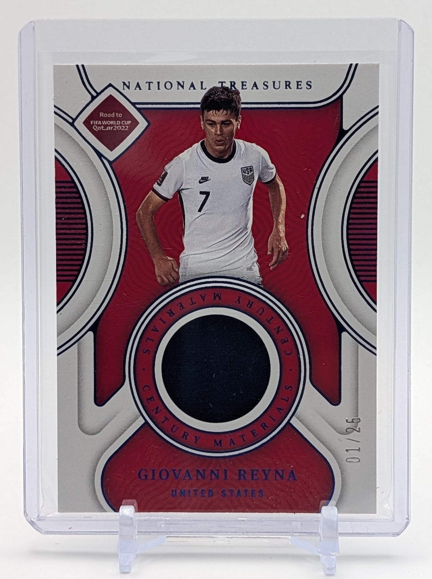 2022 National Treasures Giovani Reyna Century Materials Blue /25