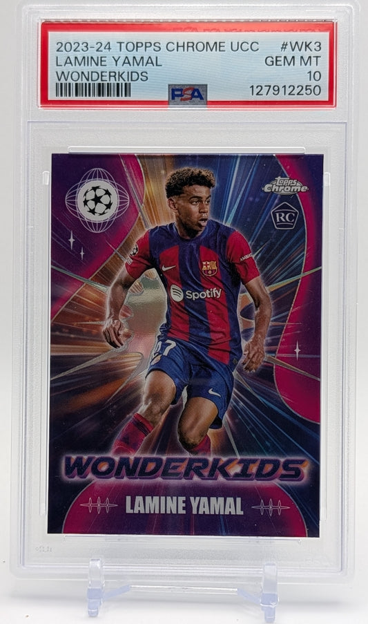 2023 Topps Chrome UCC Lamine Yamal Wonderkids PSA 10