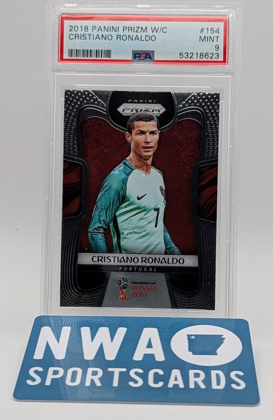 2018 Prizm World Cup Cristiano Ronaldo PSA 9 + $25 NWA Sports Cards Credit