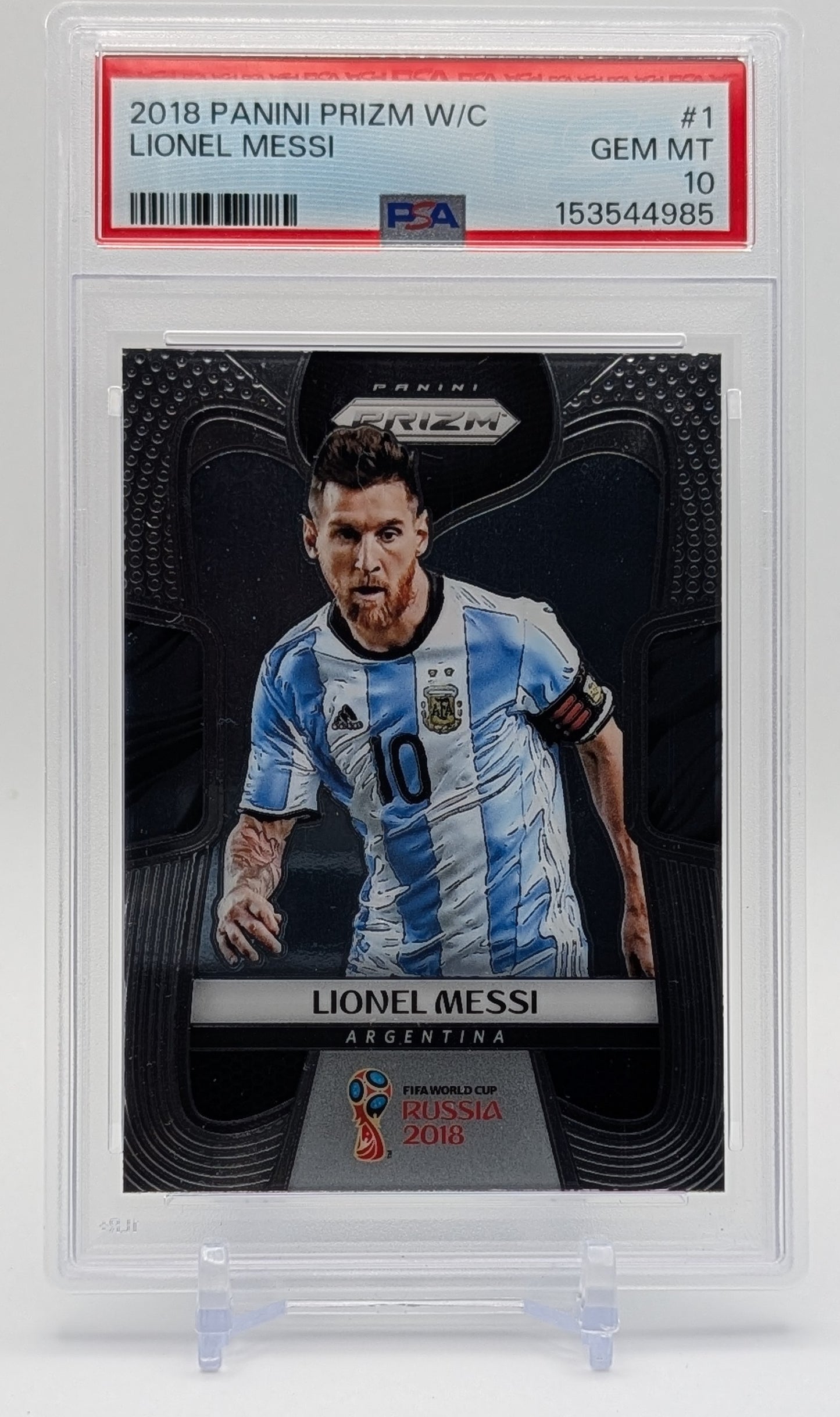 2018 Prizm World Cup Lionel Messi PSA 10