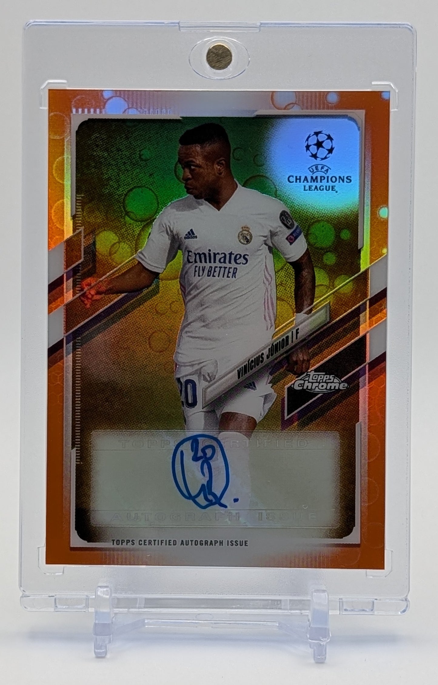 2021 Topps Chrome Vinicius Junior Orange Refractor Auto /25